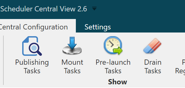 image It’s easy to navigate and manage Central Configuration options